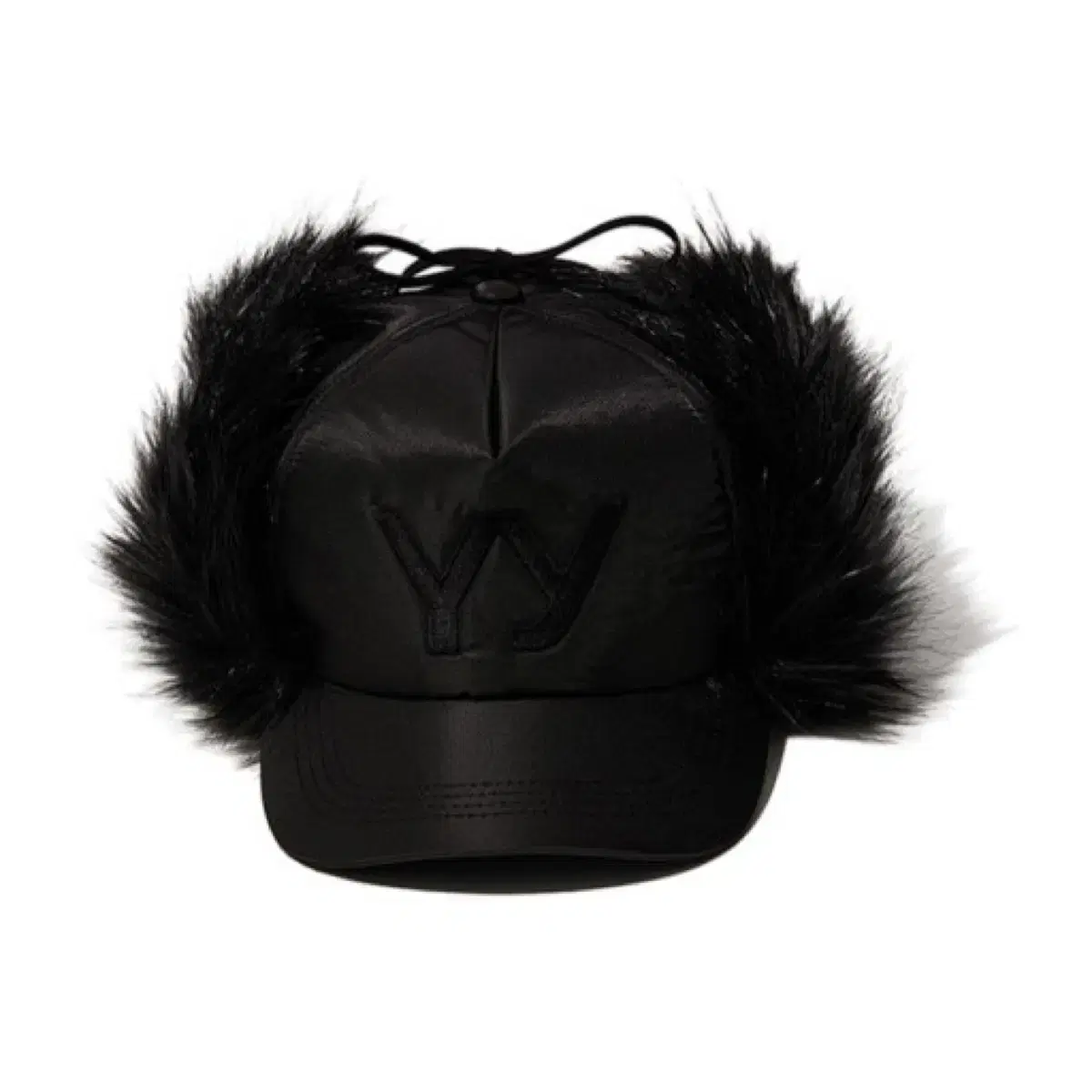 Open Yy Faux Fur Earflap Cap Black